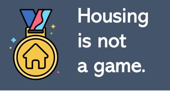 Textual image - Housing is not a game